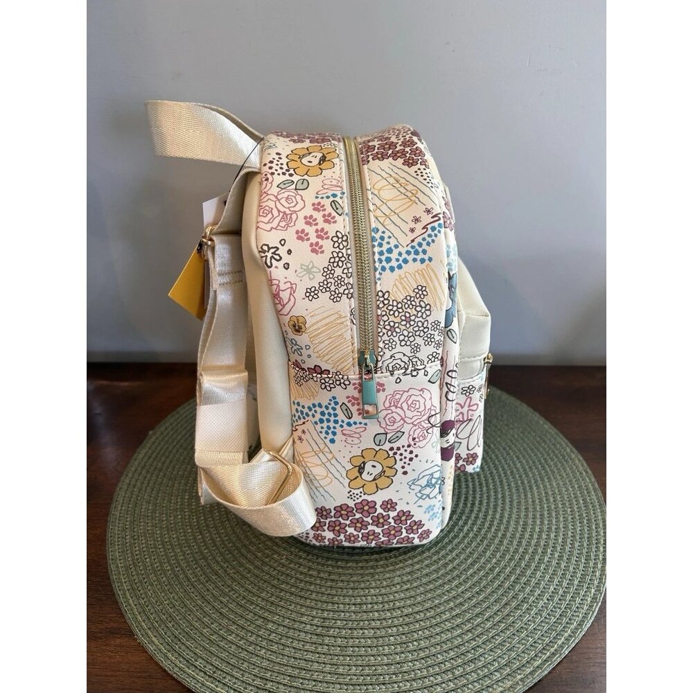 Peanuts Snoopy Cottage Floral Spring All Over Print Mini Backpack Adjustable - Picture 7 of 8